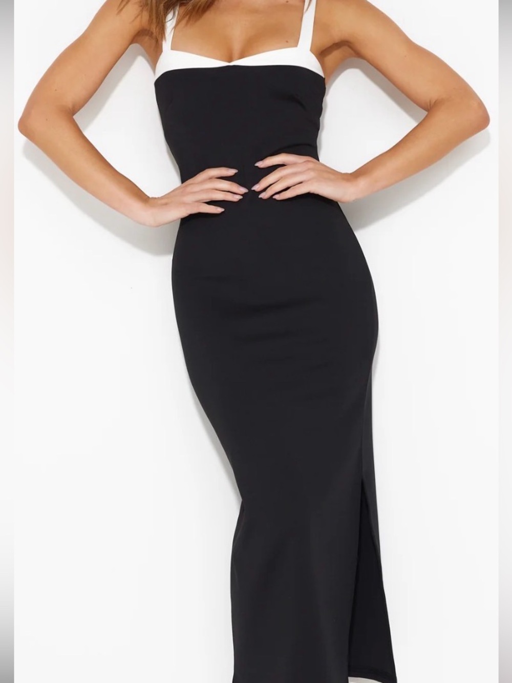 Hello Molly “In Her Prime” Midi Dress in Black/White.